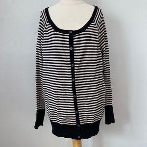 Lane Bryant Striped Button Down Cardigan